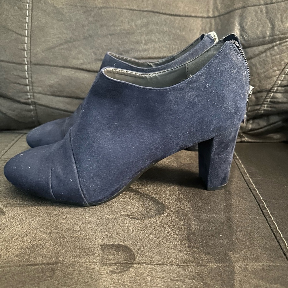 A2 By Aerosoles Blue Ankle Booties with Chunky Heel